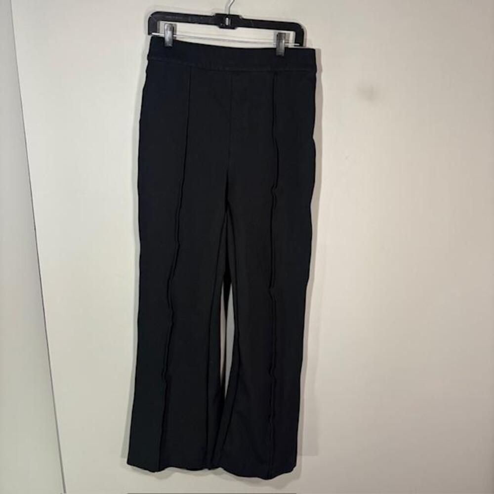 Spanx Dress Pants Womens L Black Ponte Slim Straight Pull On Stretch Shaping